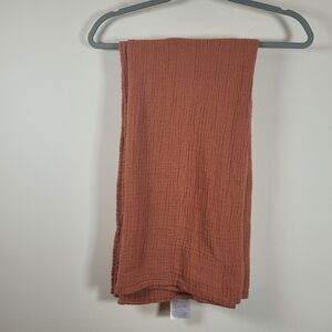Little Unicorn Outdoor Picnic Rust Textured Blanket 45"x45" Orange Cotton Soft